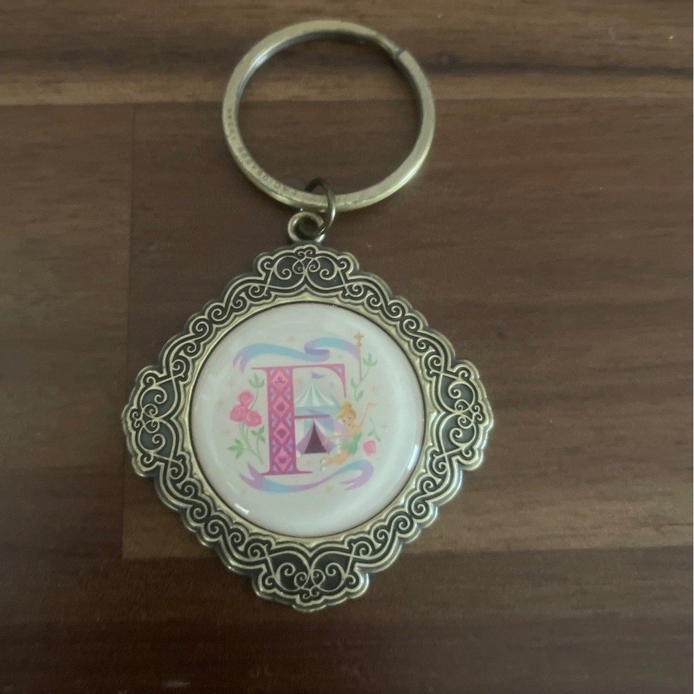 Disney Fantasyland Keychain Letter F Initial Key Ring